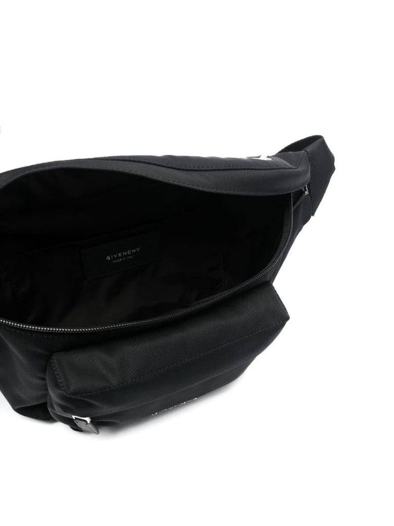 Black Logo-embroidered Messenger Bag