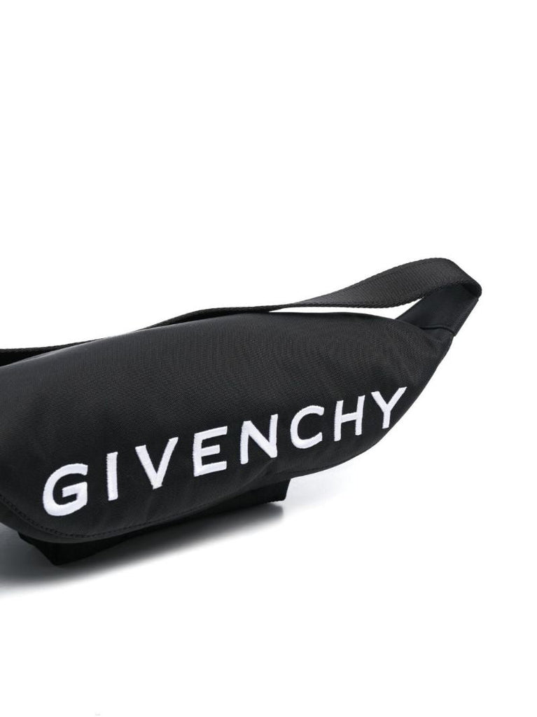Black Logo-embroidered Messenger Bag