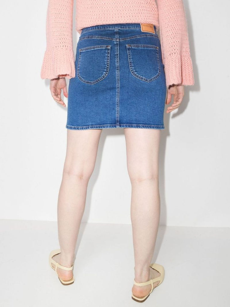 Lace-up Denim Skirt