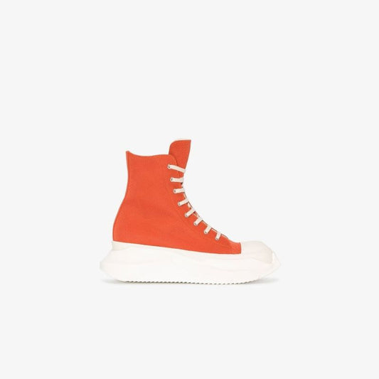 Orange Abstract Sole High Top Canvas Sneakers