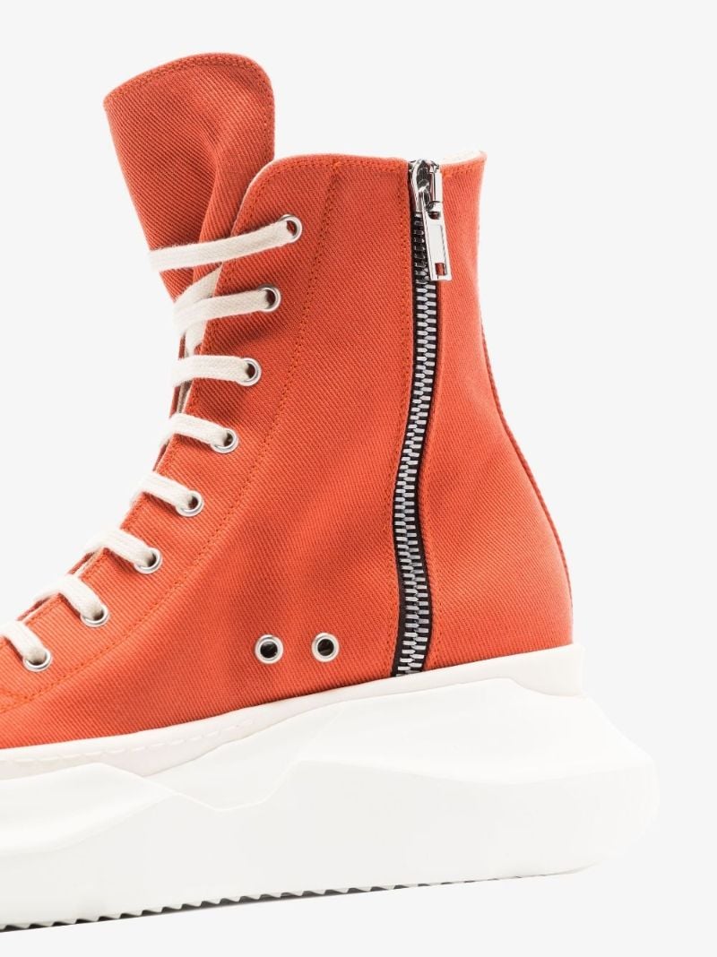 Orange Abstract Sole High Top Canvas Sneakers
