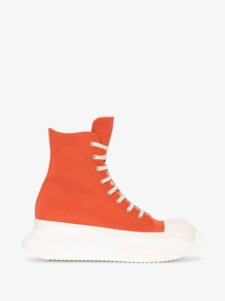 Orange Abstract Sole High Top Canvas Sneakers