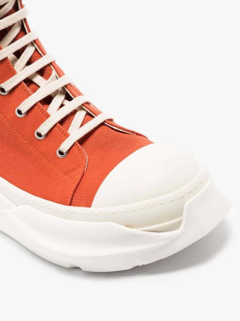 Orange Abstract Sole High Top Canvas Sneakers