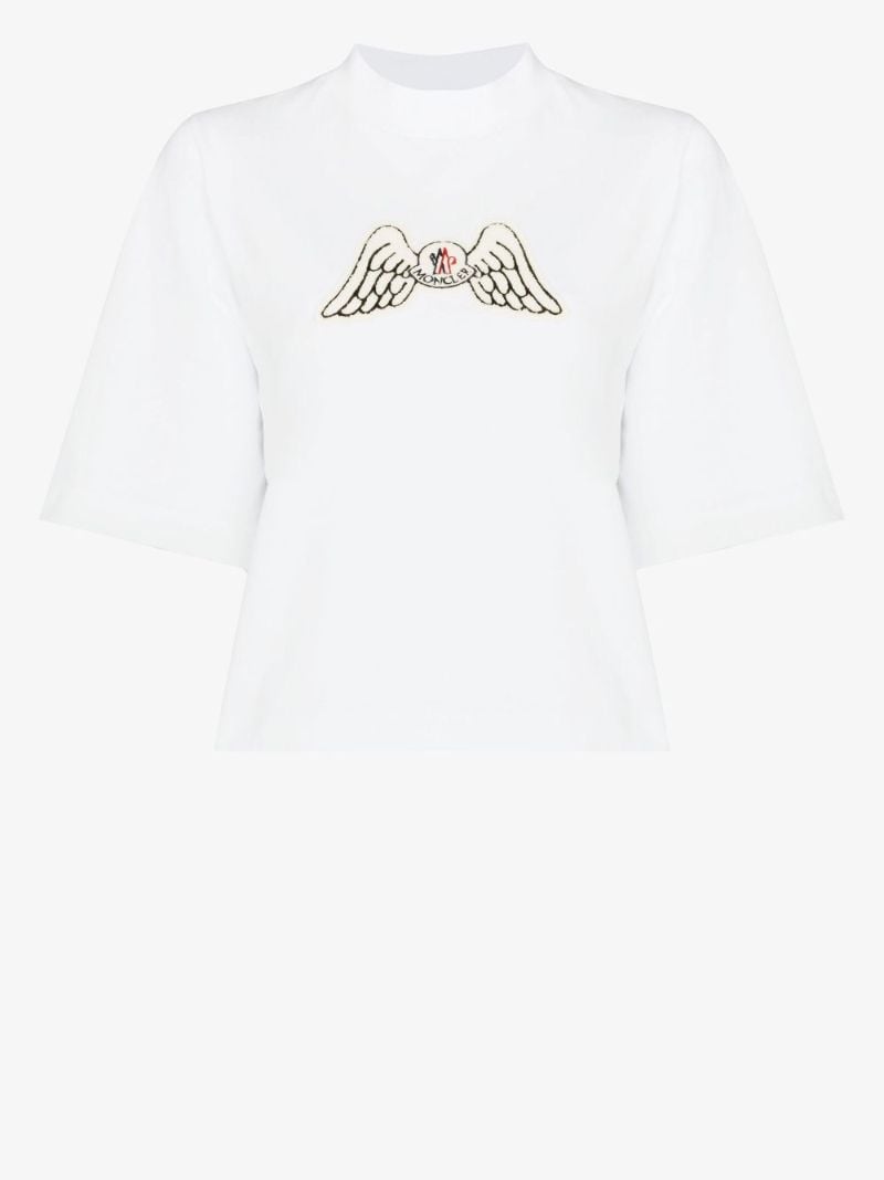 White 8 Moncler Palm Angels Logo T-shirt