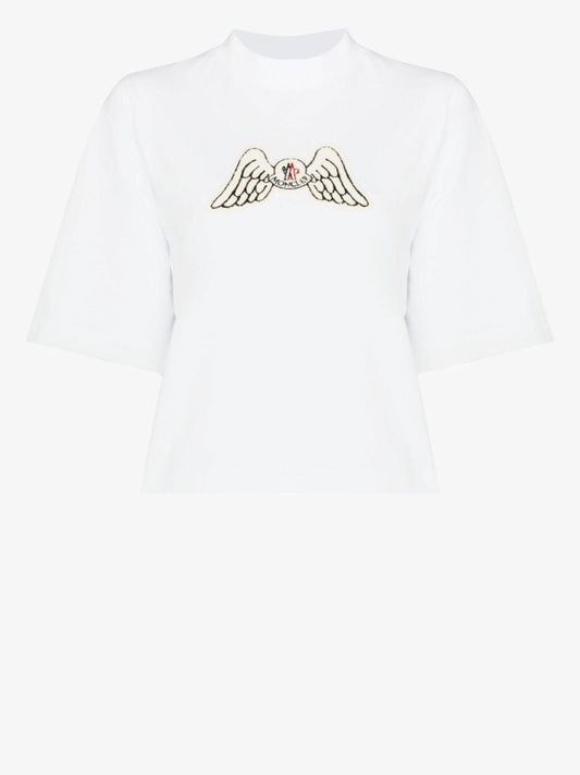 White 8 Moncler Palm Angels Logo T-shirt
