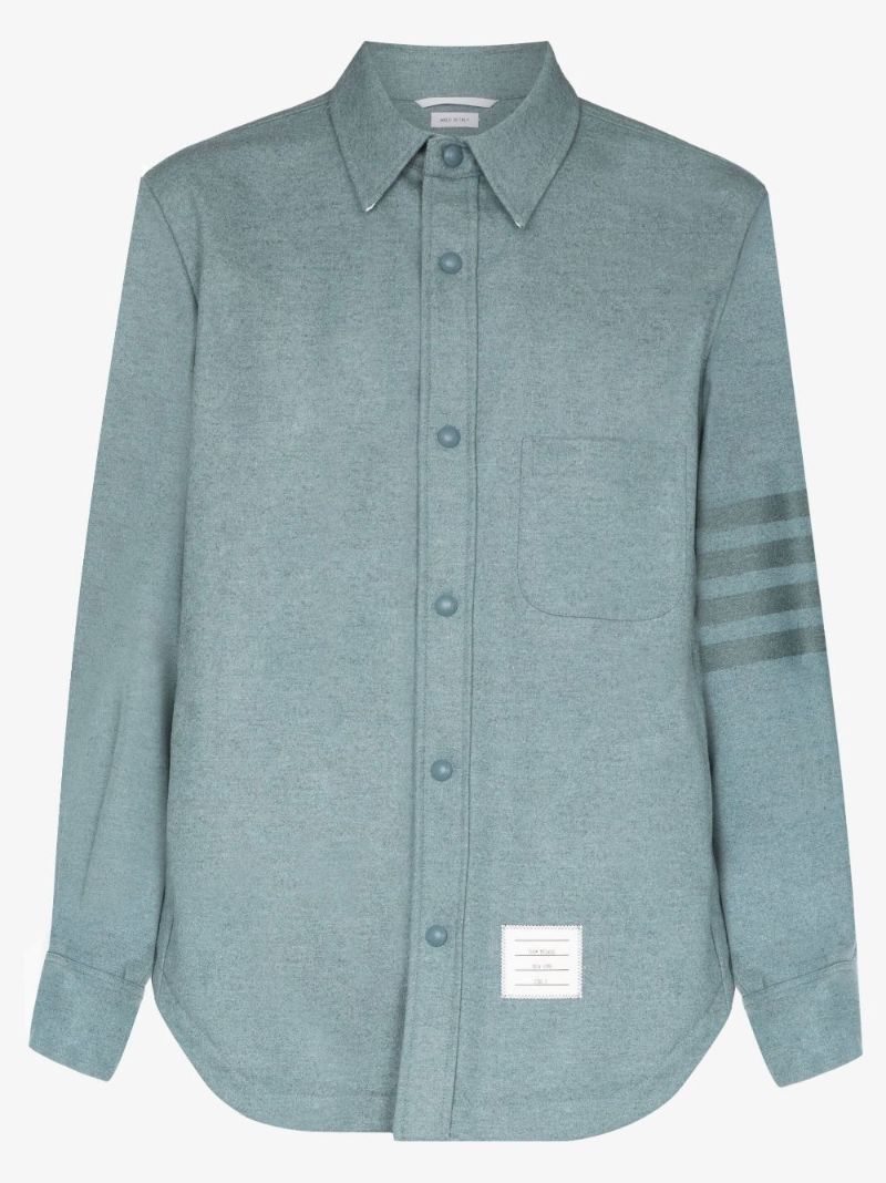 Blue 4-bar Wool Shirt Jacket