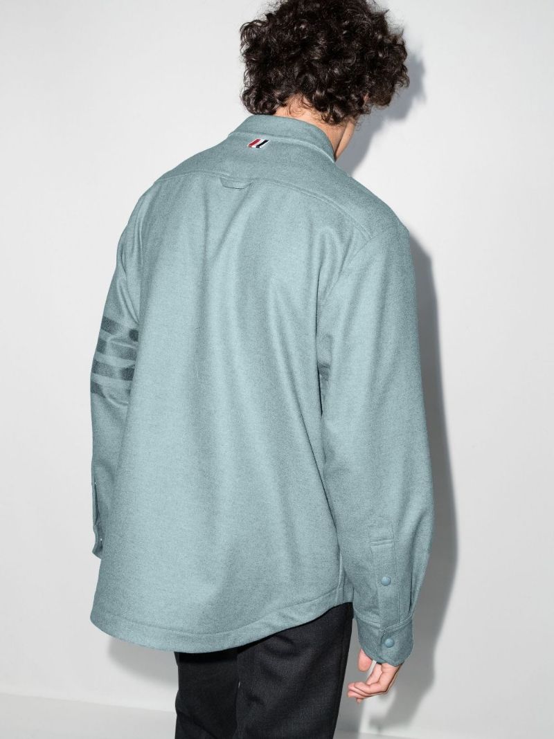 Blue 4-bar Wool Shirt Jacket
