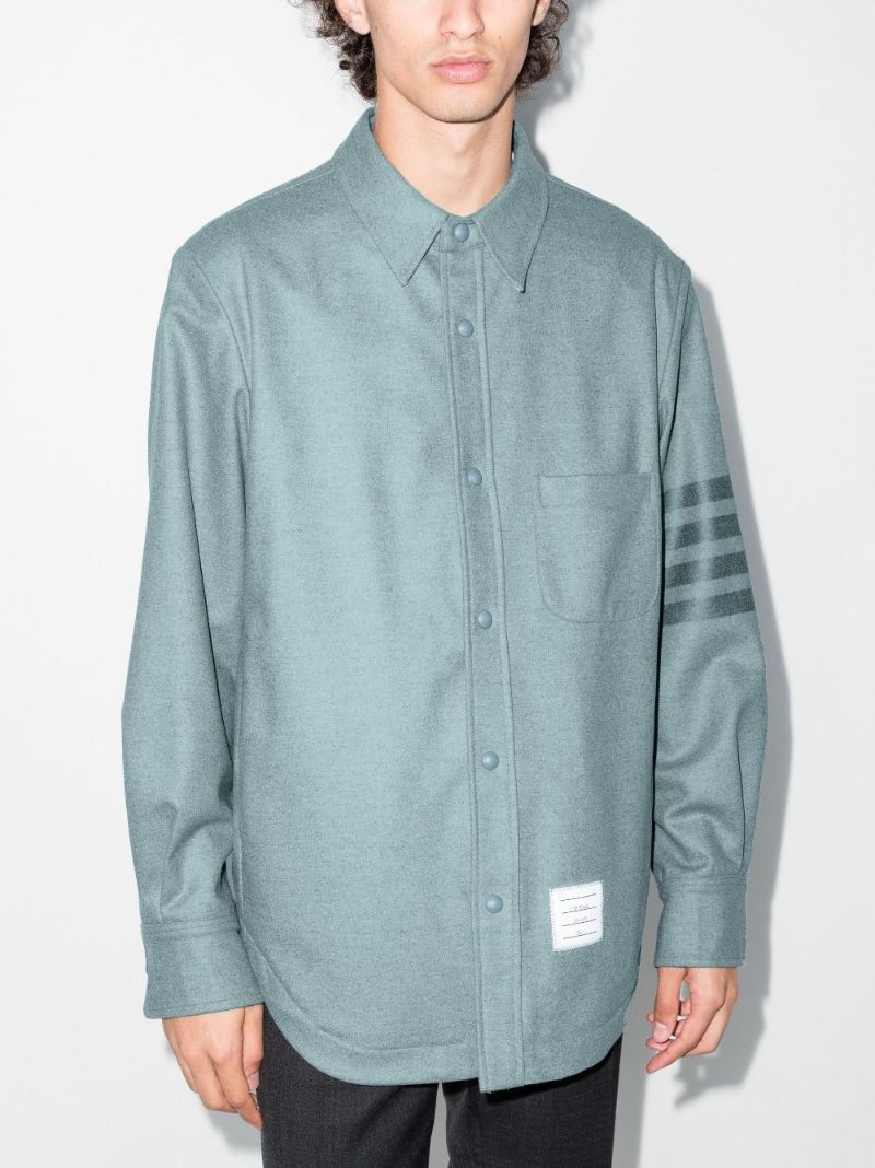 Blue 4-bar Wool Shirt Jacket