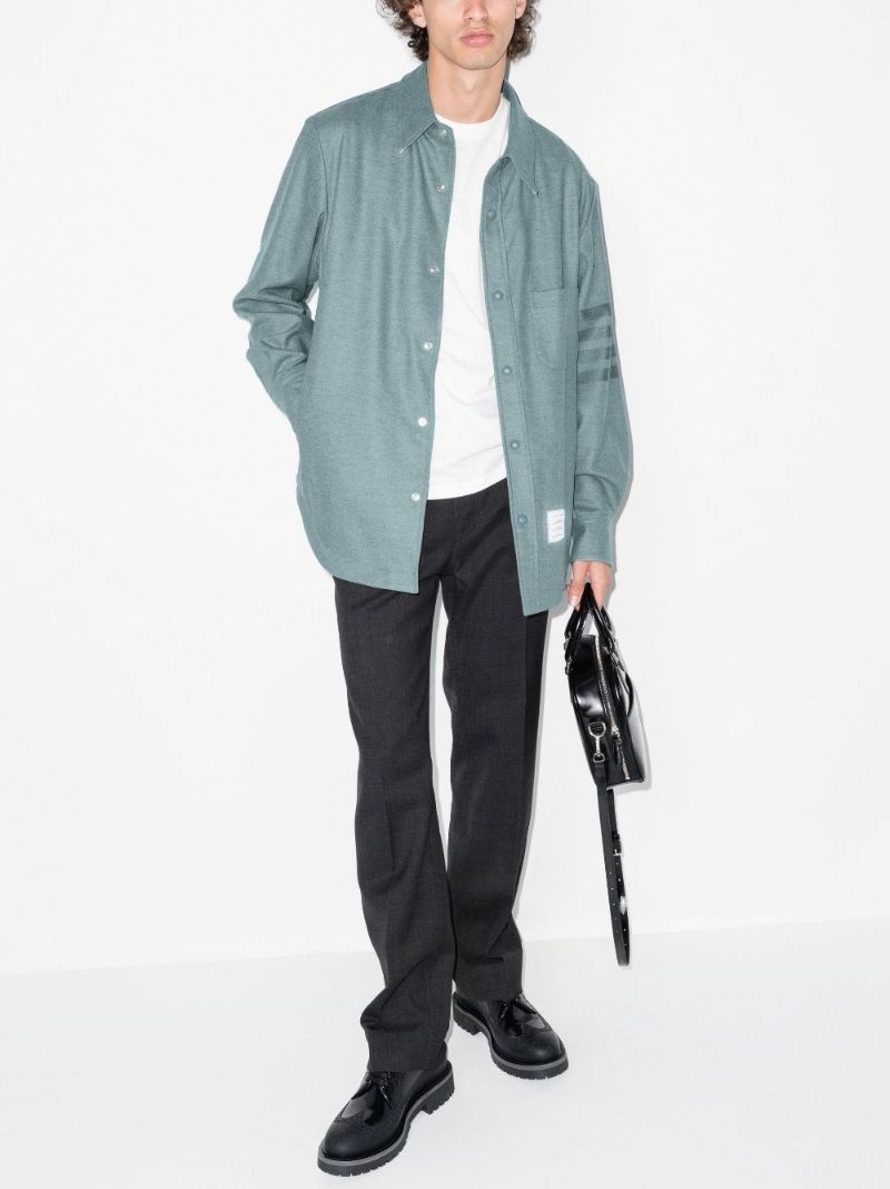 Blue 4-bar Wool Shirt Jacket