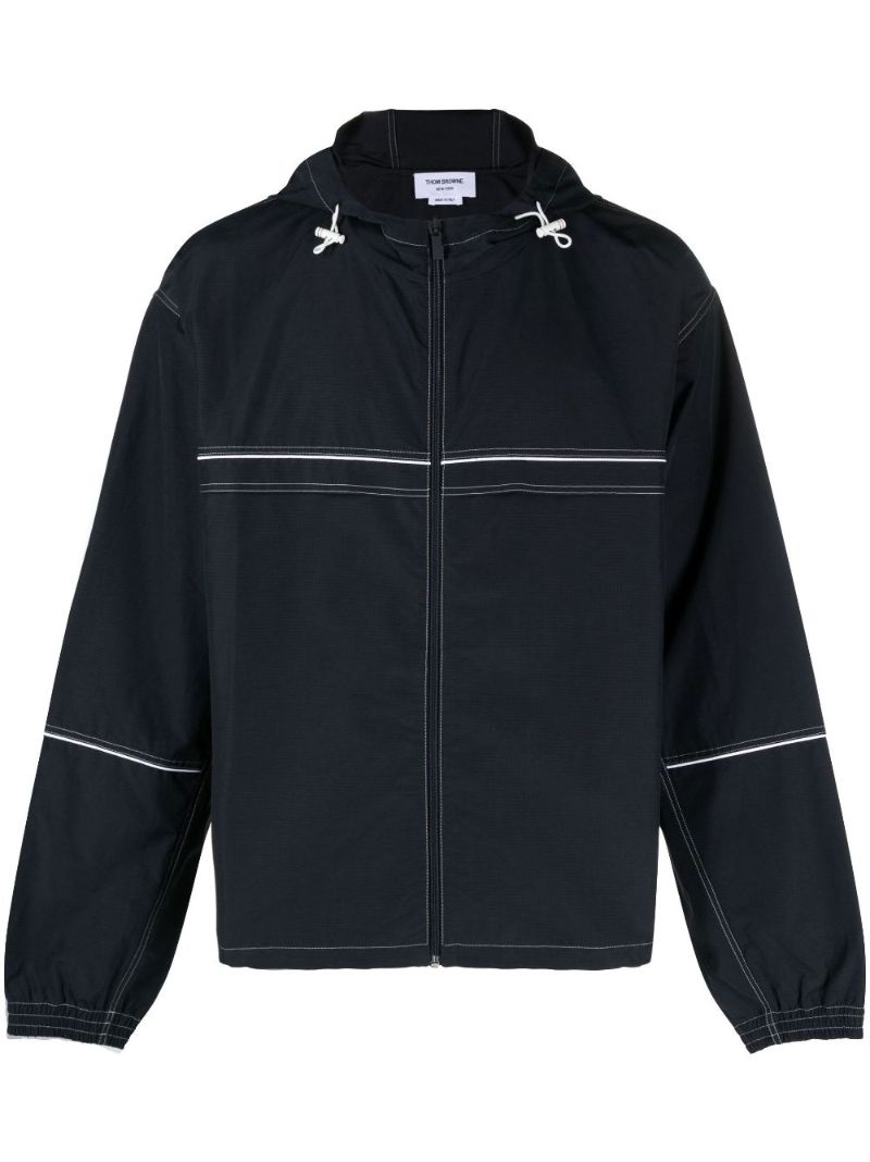 Blue Contrast Stitch Track Jacket