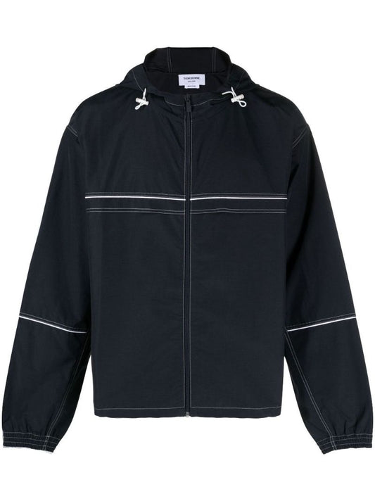 Blue Contrast Stitch Track Jacket