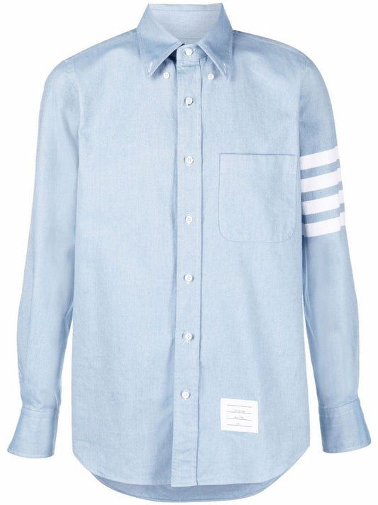 Blue 4-bar Stripe Cotton Shirt