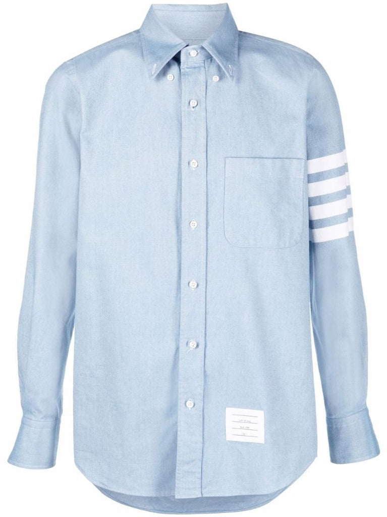 Blue 4-bar Stripe Cotton Shirt