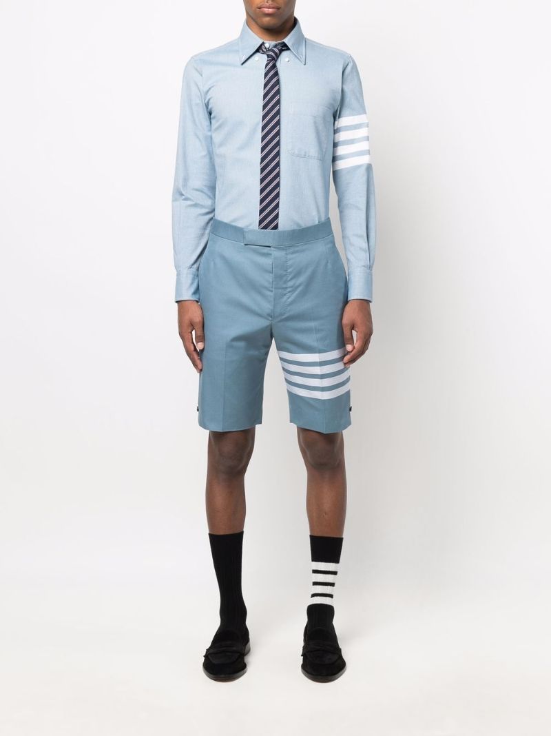 Blue 4-bar Stripe Cotton Shirt