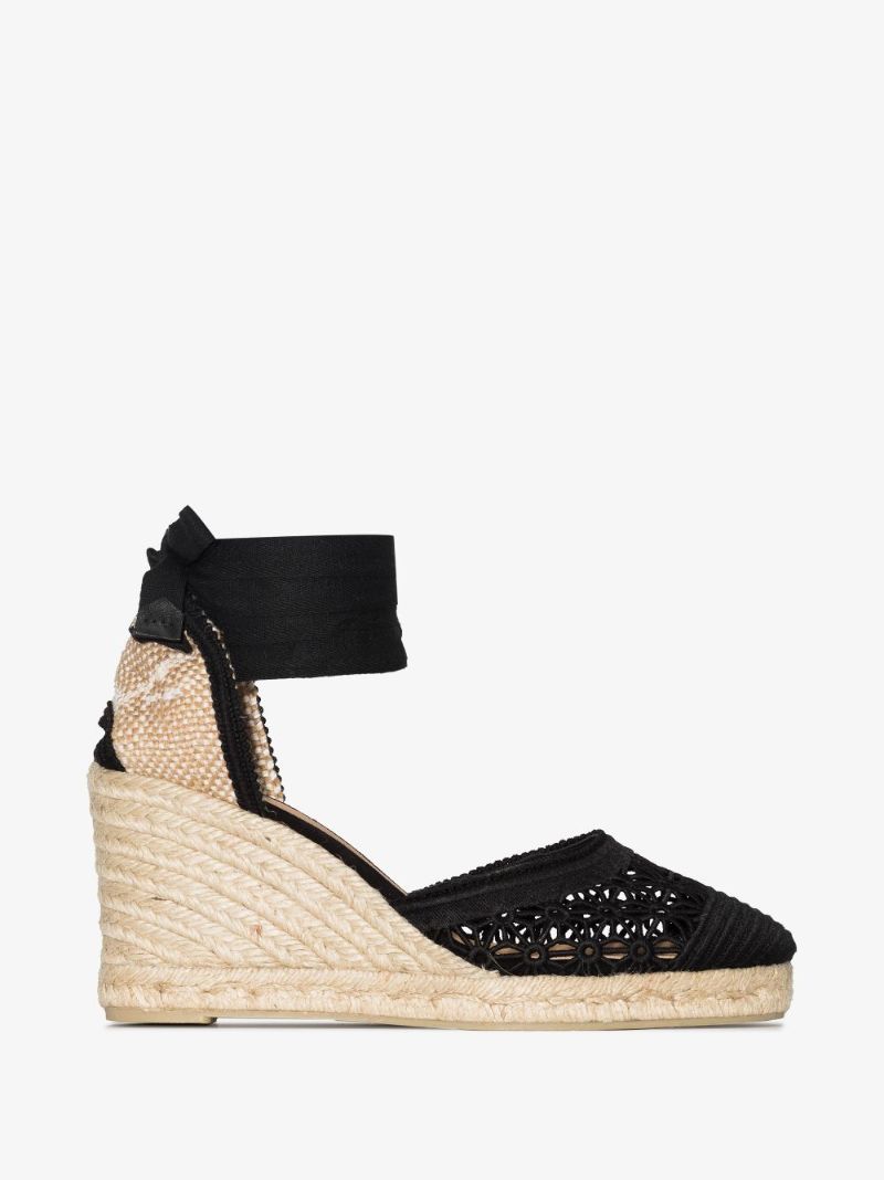 Black Casal 80 Wedge Espadrilles