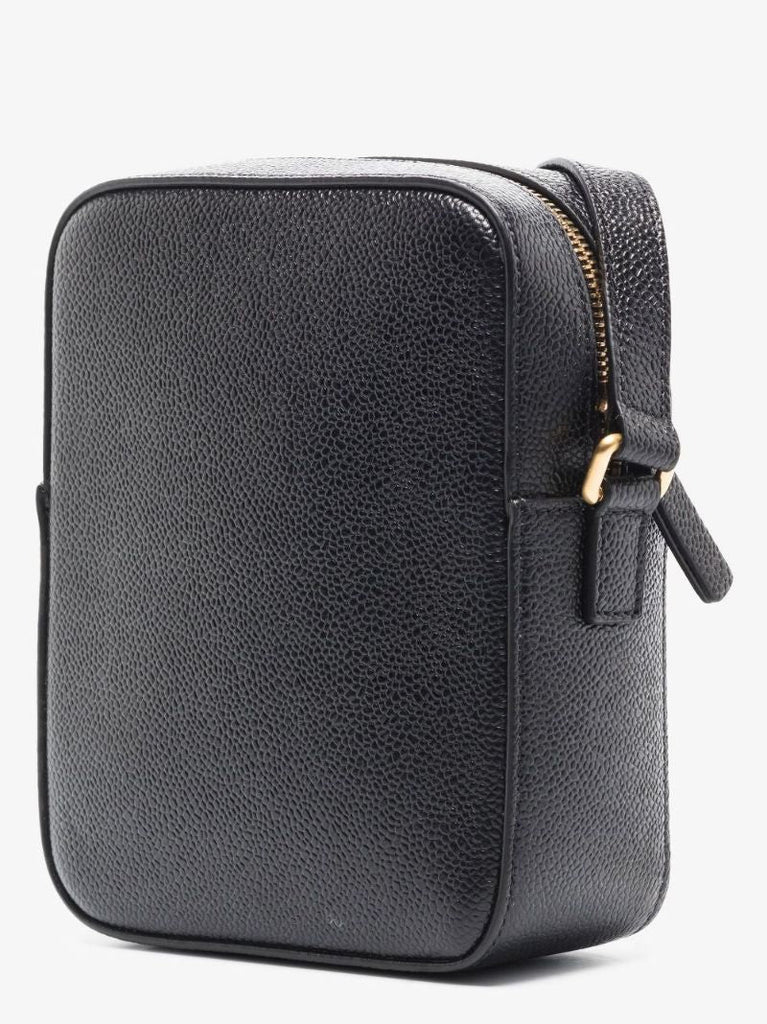Black 4-bar Stripe Leather Camera Bag