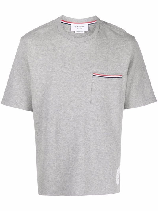 Grey Patch Pocket Cotton T-shirt