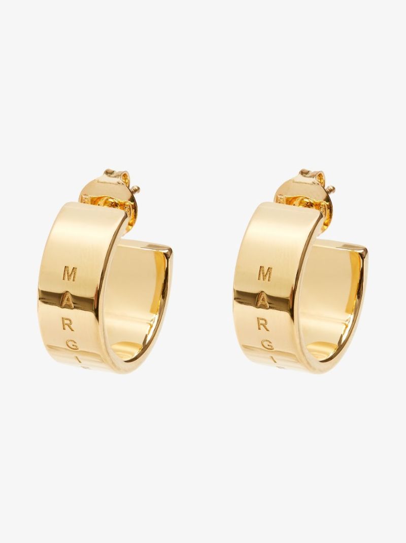 Gold Tone Engraved Hoop Earrings