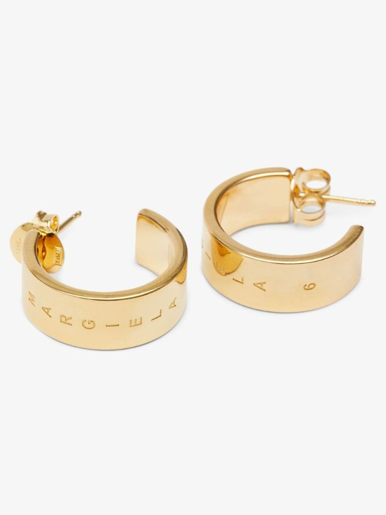 Gold Tone Engraved Hoop Earrings
