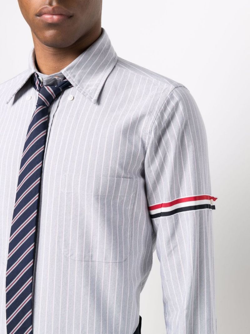 Blue Pinstripe Armband Cotton Shirt
