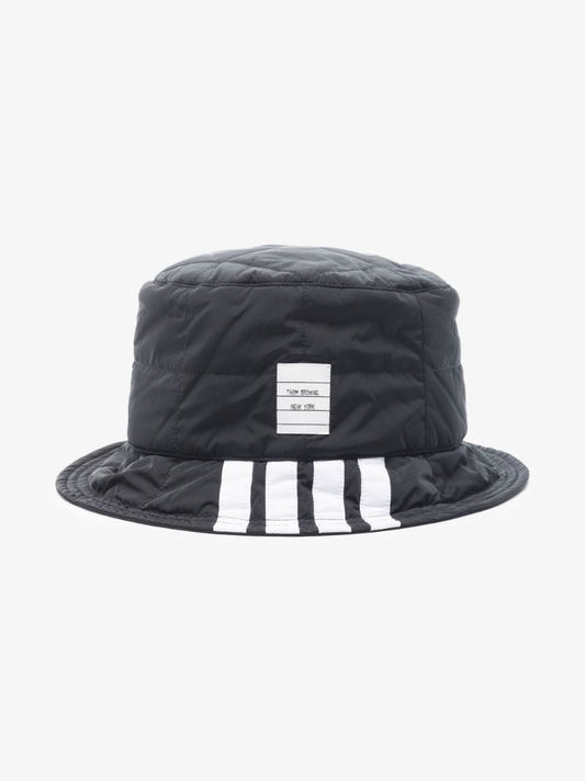 Black 4-bar Stripe Quilted Bucket Hat