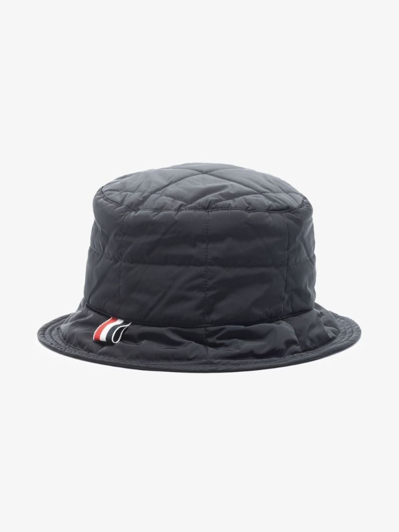 Black 4-bar Stripe Quilted Bucket Hat