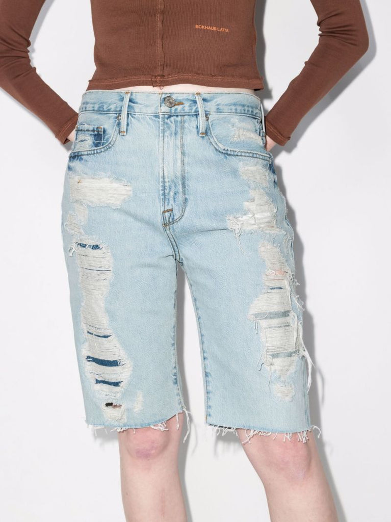 Le Vintage Bermuda Distressed Denim Shorts