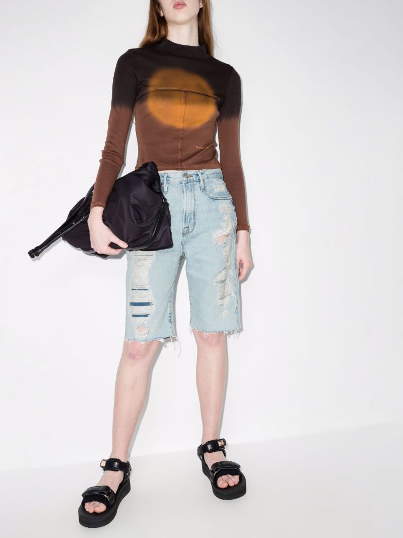 Le Vintage Bermuda Distressed Denim Shorts