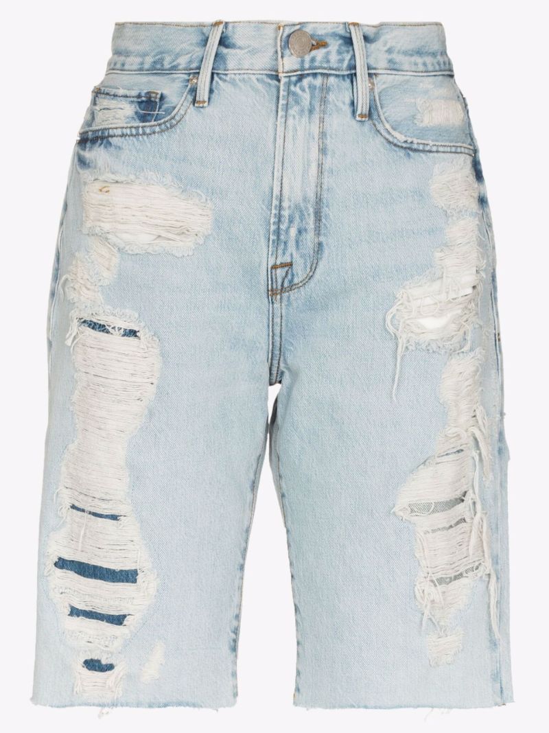 Le Vintage Bermuda Distressed Denim Shorts