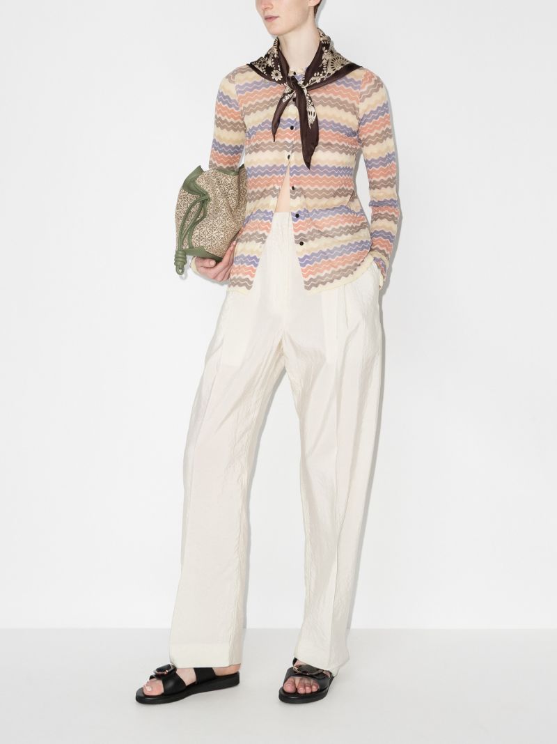 Zuri Striped Button-up Polo Top