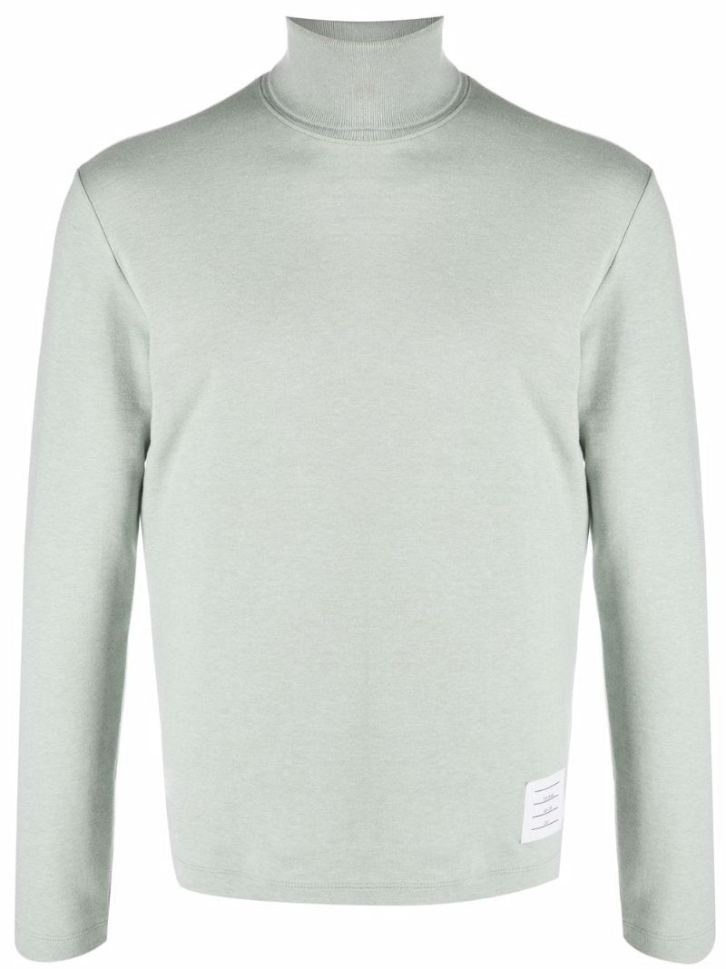 Green Name Tag Roll-neck Sweater