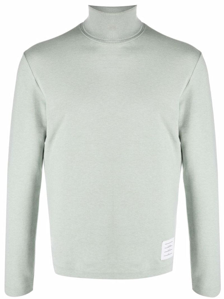 Green Name Tag Roll-neck Sweater