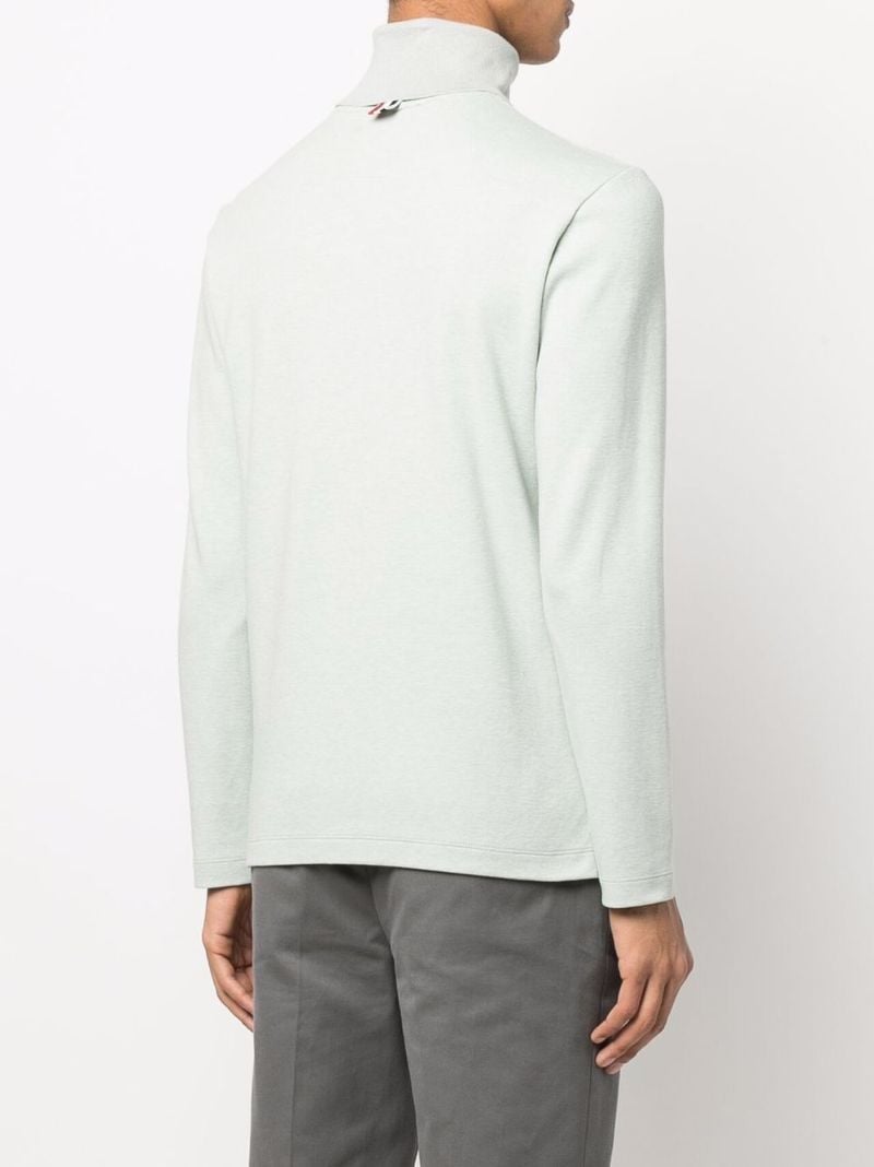 Green Name Tag Roll-neck Sweater