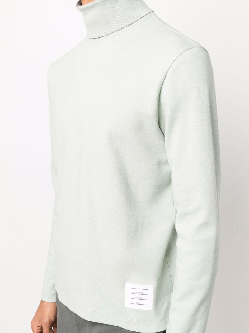 Green Name Tag Roll-neck Sweater