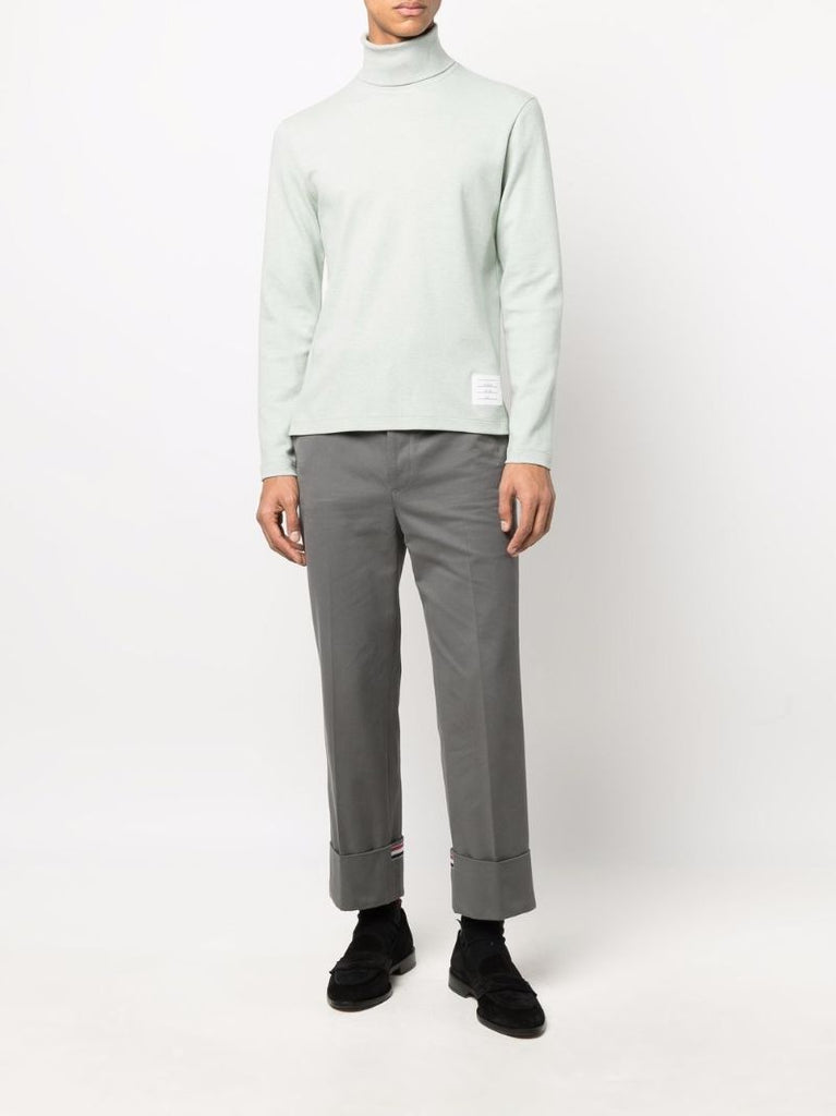 Green Name Tag Roll-neck Sweater