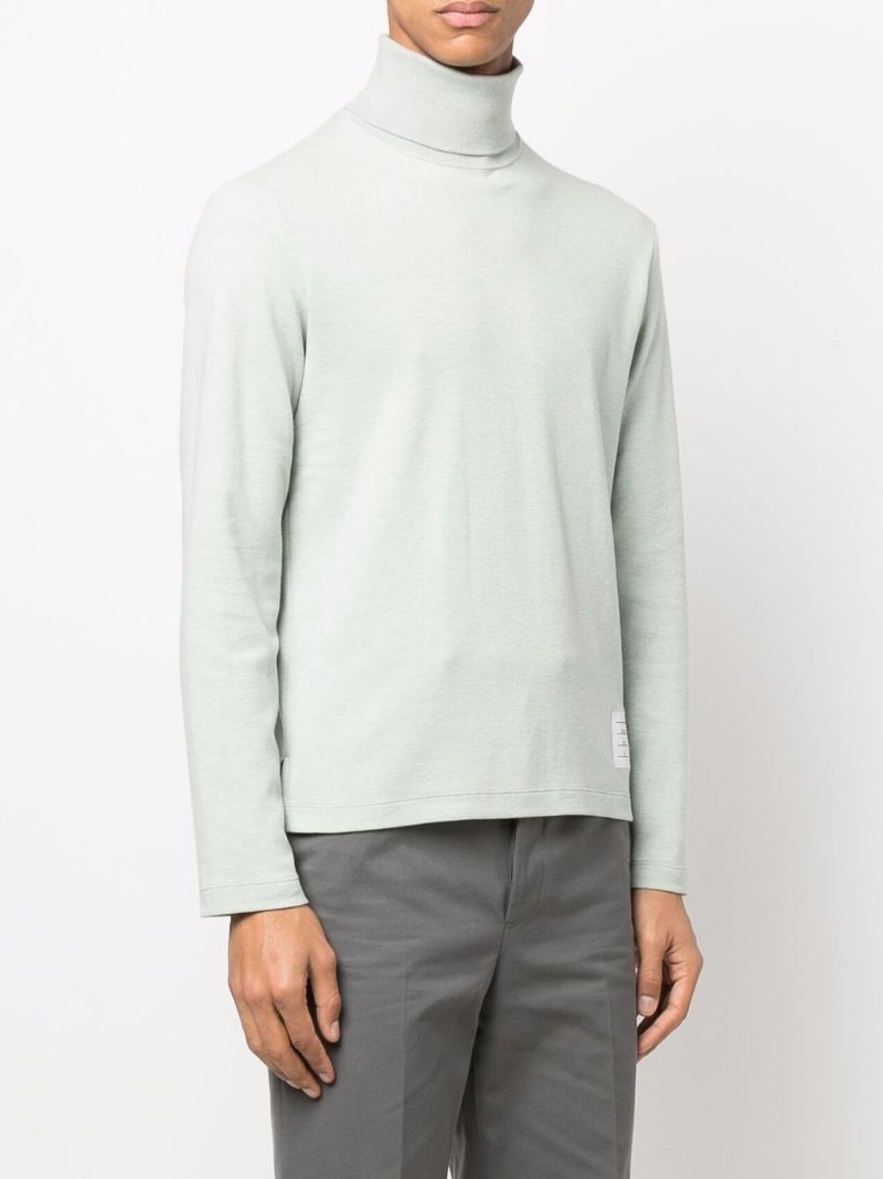Green Name Tag Roll-neck Sweater