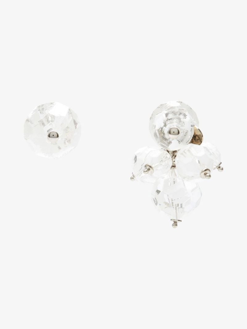 Silver Tone Crystal Beaded Earrings