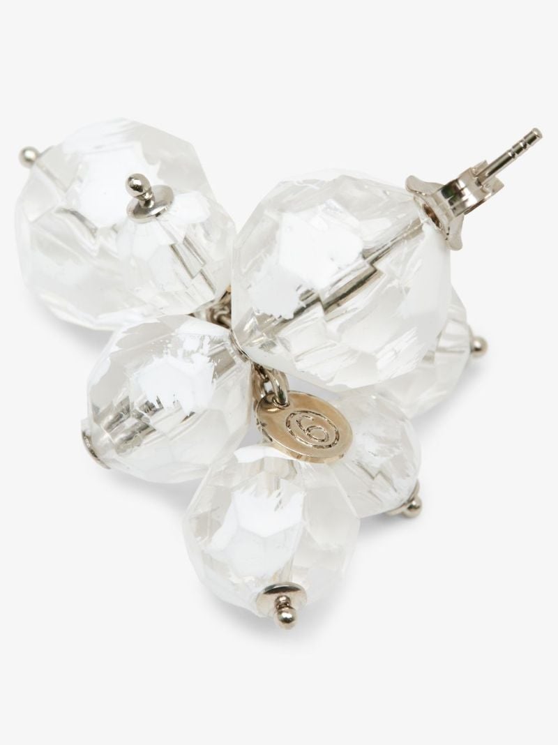 Silver Tone Crystal Beaded Earrings