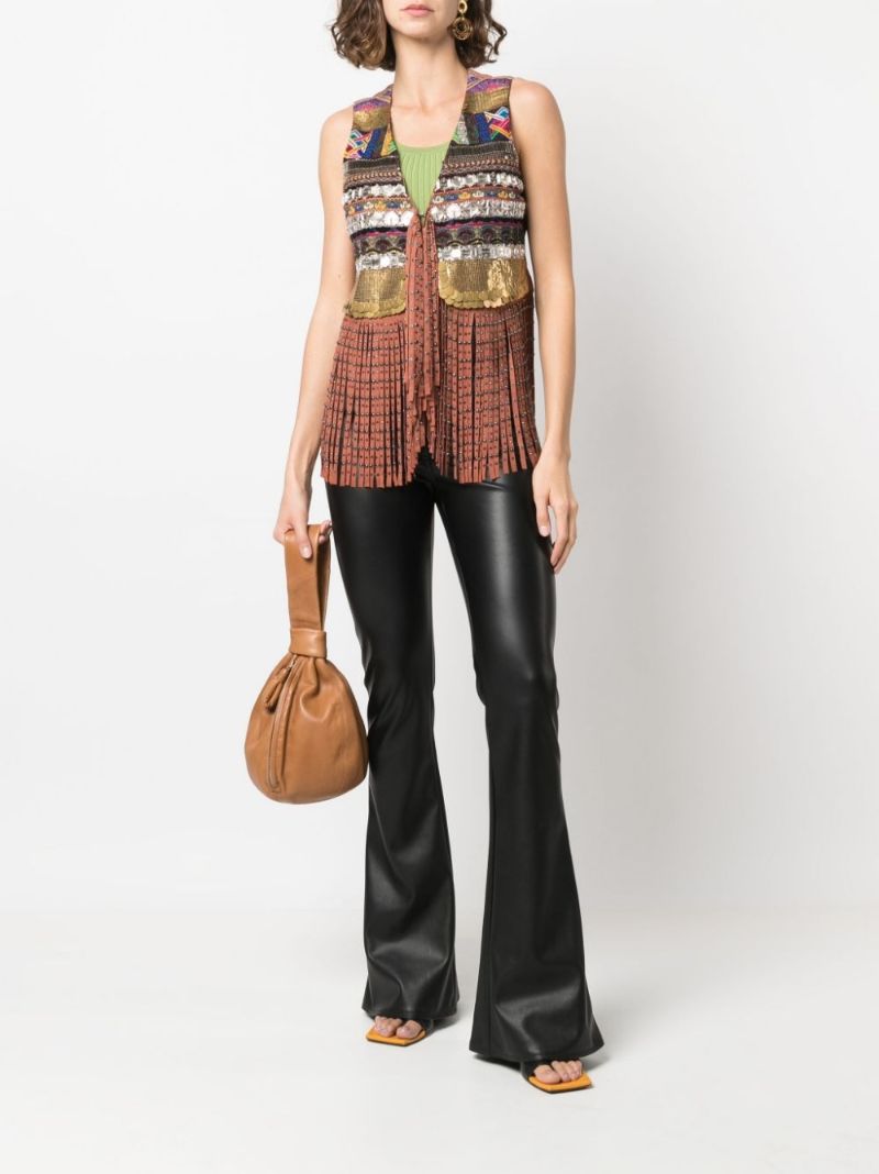 Embellished Fringed Suede Waistcoat