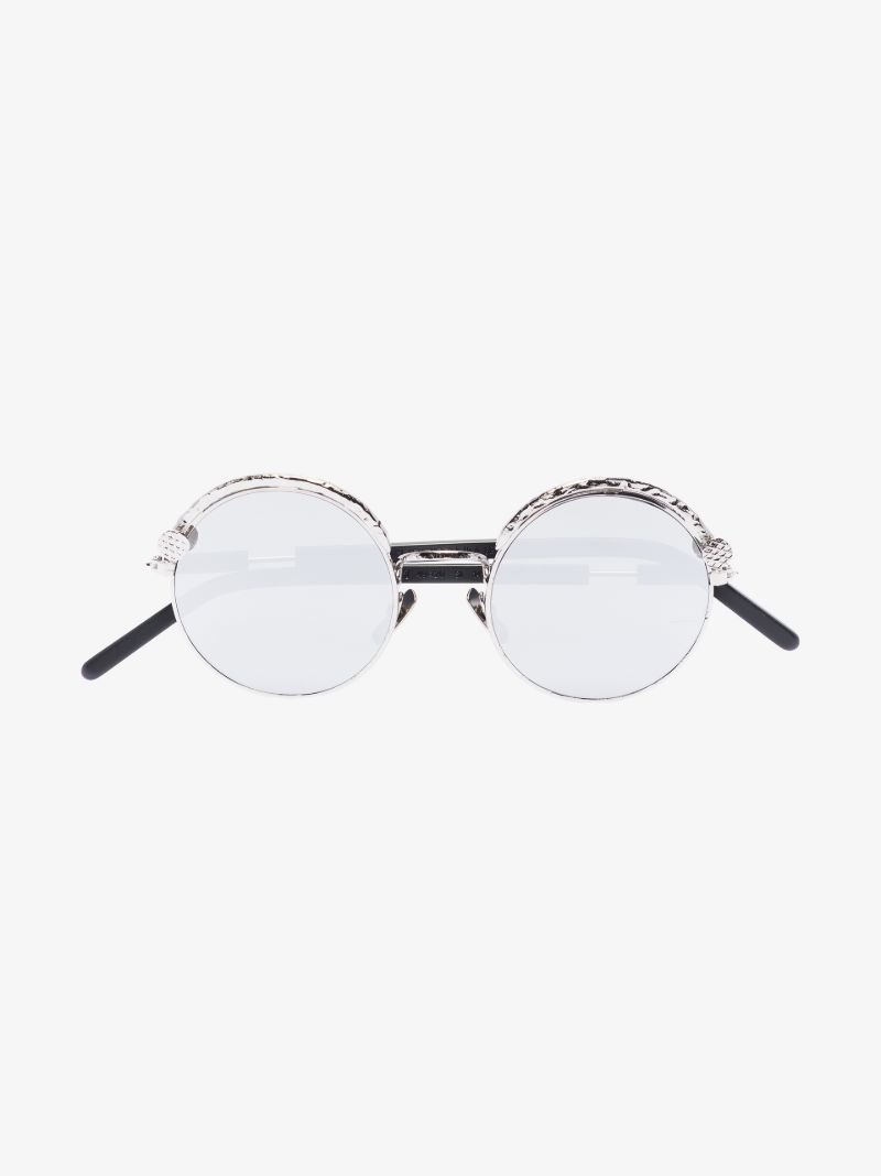 Silver Tone Z1 Round Frame Sunglasses