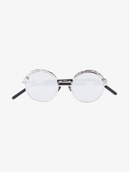 Silver Tone Z1 Round Frame Sunglasses