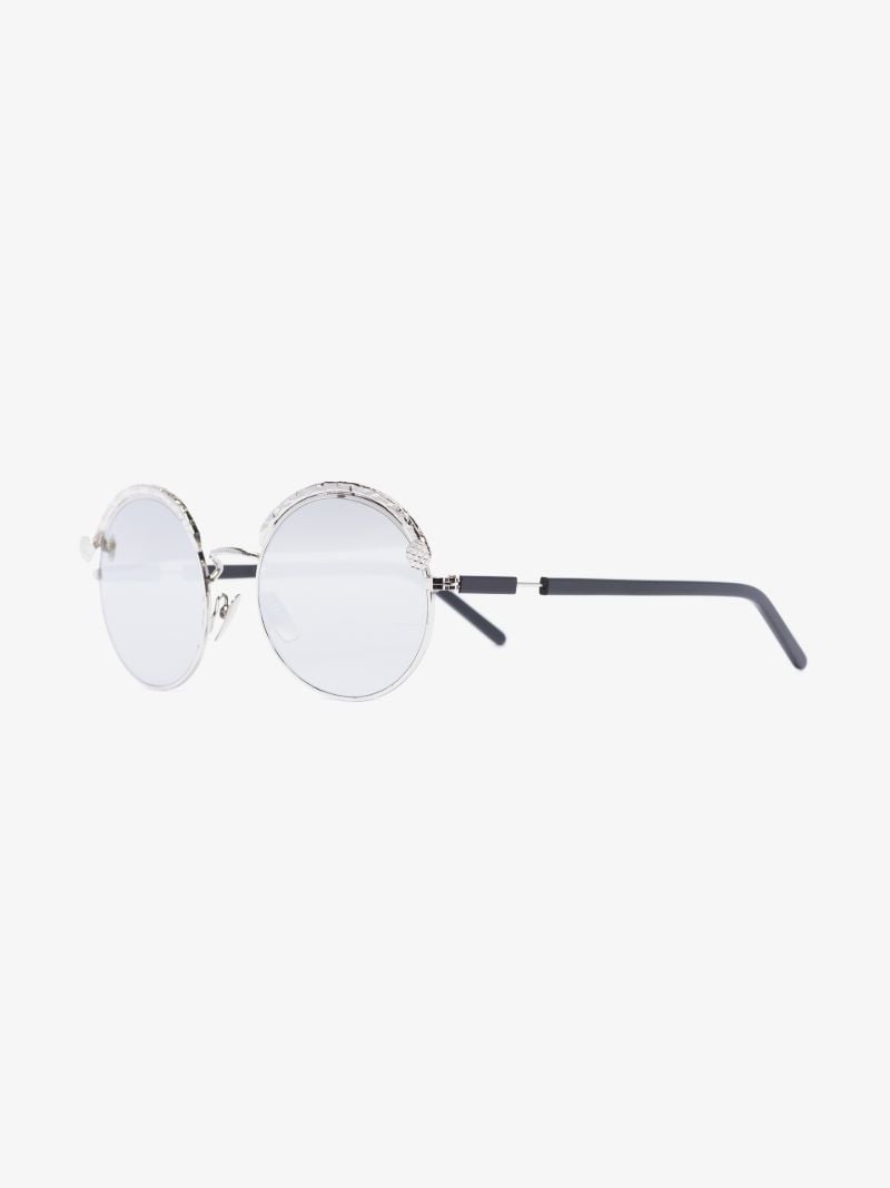 Silver Tone Z1 Round Frame Sunglasses