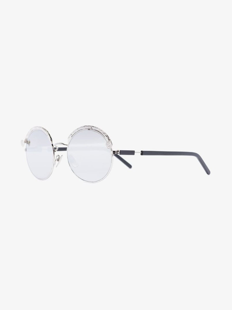 Silver Tone Z1 Round Frame Sunglasses