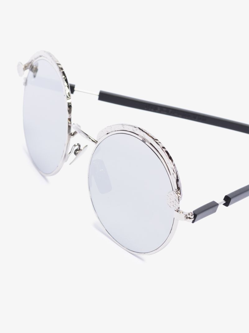 Silver Tone Z1 Round Frame Sunglasses