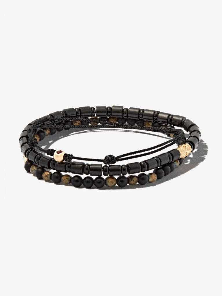 14k Yellow Gold Beaded Bracelet Set