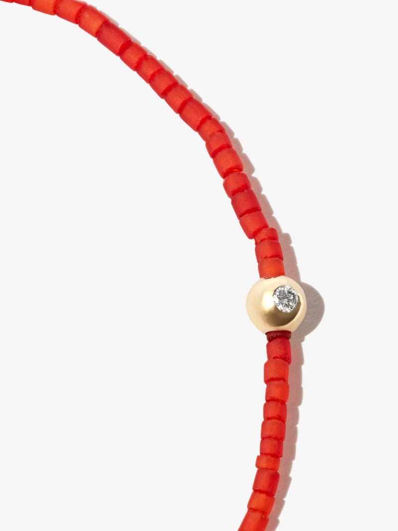 14k Yellow Gold Beaded Diamond Bracelet