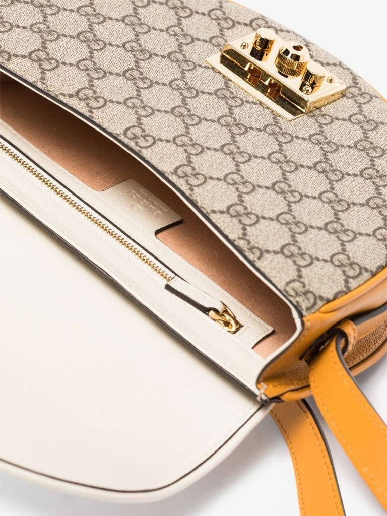 White Gg Supreme Leather Cross Body Bag