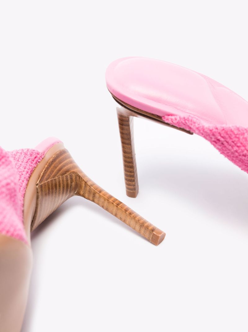 Pink Bagnu 80 Twist Terry Mules