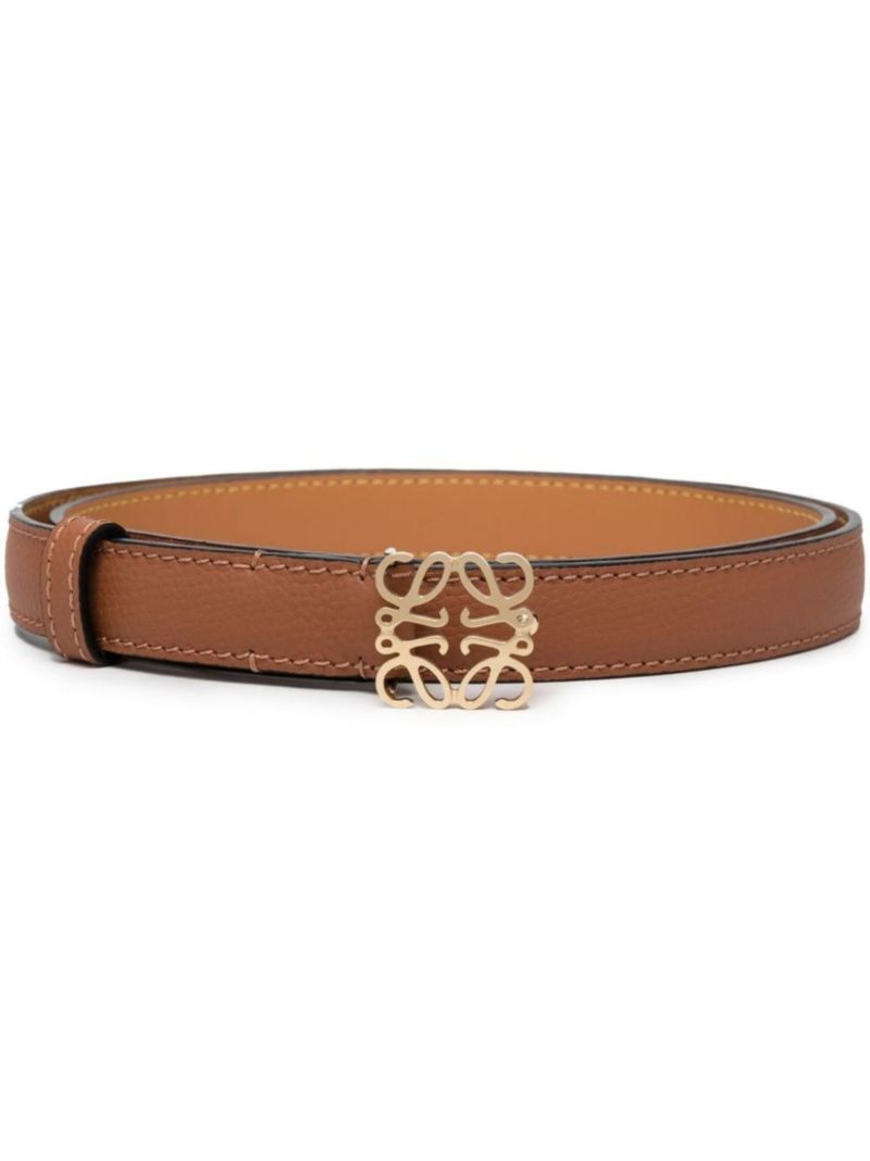 Brown Anagram Logo Leather Belt