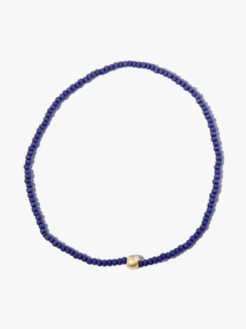 14k Yellow Gold Beaded Diamond Bracelet